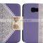 unique lace printing style ,PC+PU wallet leather case for samsung galaxy s6
