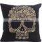 Soft Linen Cotton material Pillow case for car sofa home decor customized cushion cover case skull printed