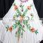 White brush printed long umbrella dress