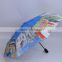 3 fold auto open full color printing 3-fold flower umbrella