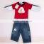 cotton Long sleeve T-shirt+jeans 2pcs wholesale kids clothes