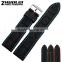 22|20mm waterproof black high quality rubber watch strap with stainless steel buckle