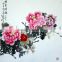 He Ze famous peony scenery paintings Chinese peony watercolor painting 100% original