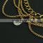 korean Fashion noble gold metal chain crystal stone broad hair band hair accessory
