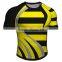 Full sublimated yellow and black stripe rugby practice jersey fo rmen