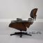 Replica Charles Lounge Chair Walnut Shell Black Leather