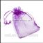 recyclable sreen printing organza bag with logo on drawstring