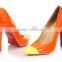Hot ! orange color pumps heels shoes leather shoes for women