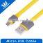 Dual color Micro USB Cable Flat USB 2.0 A Male to Micro B Sync and Charging Cable