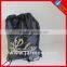 Custom satin black drawstring backpack