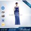 Fashion Semi-sweetheart Long Beaded Blue Formal Crystal Diamond Cocktail Party Dress