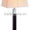 wholesale hotel handmade wooden floor lamp in dark red and metal chrome