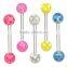 TR01070 14G Tongue barbell printed fake piercing tongue