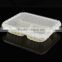 3 compartment disposable food container with clear lid