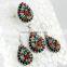 Shocking Baeuty !! Coral_Turquoise 925 Sterling Silver Jewelry Set, Exporter And Wholesaler, India Silver Jewelry Supplier