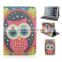 Cute night owls printing leather case, folio flip stand for ipad mini