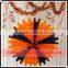 Orange & Black tissue paper Hanging Fans and pompoms Halloween party decoration                        
                                                Quality Choice