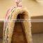 special printing long plush flat loafer shoes