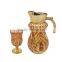 arabic style glass drinking jug set golden plating