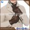 High quality men's fashion brown wool lined goatskin leather gloves