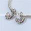 925 Silver Beads Butterfuly Animal Charms Pendant Necklace