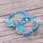 Round Sediment Imperial Jasper BEADS Bracelets with Silver Plated Druzy Quartz Stone Connectors