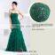 New fashion lace dress 2014 green evening prom dress lime green evening dress
