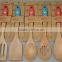 SP5-207/100% Bamboo Material 5-Pieces Spoon Set,Spatual Set With Silicone Handle