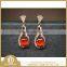 925 sterling silver genuine garnet earrings with cz diamond stone for ladies