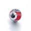 D188 lucky 925 enamel beads,silver red charms with oxide engraved logo for men