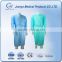 Disposable nonwoven/SMS blue Surgical gown/ isolation gown patient gown with elastic and knit cuff