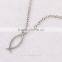 New arrival fashion jewelry fish bling handmade chain necklace cute girl religious necklace fish & jesus