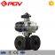 Pneumatic ball valve dn80 3 way flange end ball valve