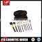 10pcs 100% Nylon Hair Handle Shiny Black Acrylic Handle Travel Make up Brushes