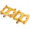 2Pcs Kactus KTPD - 09 Bike MTB Flat Pedals Gold-plating Titanium Spindle CNC 3 Bearings Footrest Ultralight Non-slip Bike Pedals