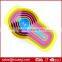 Set of 6pcs food grade plastic measuring cup colorful kitchen tools