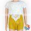 2017 Baby Summer Outfits Wholesale Short Yellow Baby Bloomer With Two Side Lace Baby Bloomer Shorts