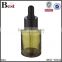 wholesale good quality empty amber green 30ml glass dropper bottle oblique shoulder 30ml glass bottle with dropper essential oil