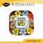 Square flower pattern melamine plate for fast food