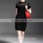 Sexy women hollow out knitting pencil wrap dress o-neck bodycon short sleeve dress causal dress for women