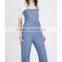 Wholasale Women Apparel Fashionable Latest Design Square Neck Sleeveless Denim Jumpsuit(DQE0107J)