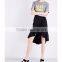 Customized Lady's Apparel Front-wrap Ruffled Wave Structured Waist Asymmetric Hem Twill Skirt(DQM008S)