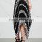 Wholesale Women Apparel Pleated Printed Black and White Cloque Skirt(DQE0351SK)