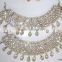 PEARL CRYSTAL payal ANKLETS pair feet bracelet Gold plated