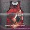 Custom sublimation skull gym vest stringer printing tank top for man