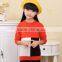 children O-neck color combination plain pullover sweater design for girl