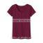 Plain no brand short sleeve cotton t-shirt with fastener for girls