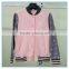 Girls Baseball Jacket Varsity Jackets Custom Bomber Jacket Plain Light Pink Children Autumn Jacket