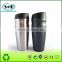 BPA free 450ml double wall insulated stainless steel car travel mug with leek proof lid
