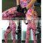 Cheap price wholesale women yoga pant pink color painting legging pant